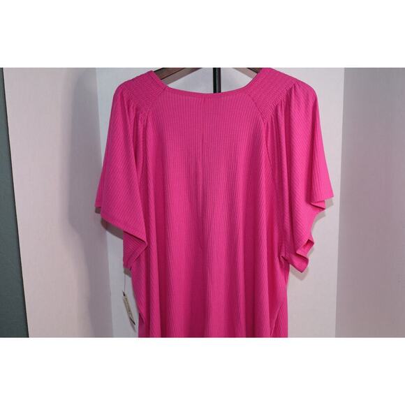 Terra & Sky Women's Plus Size Flutter Sleeve Rib Top-Size 3X - Picture 3 of 8